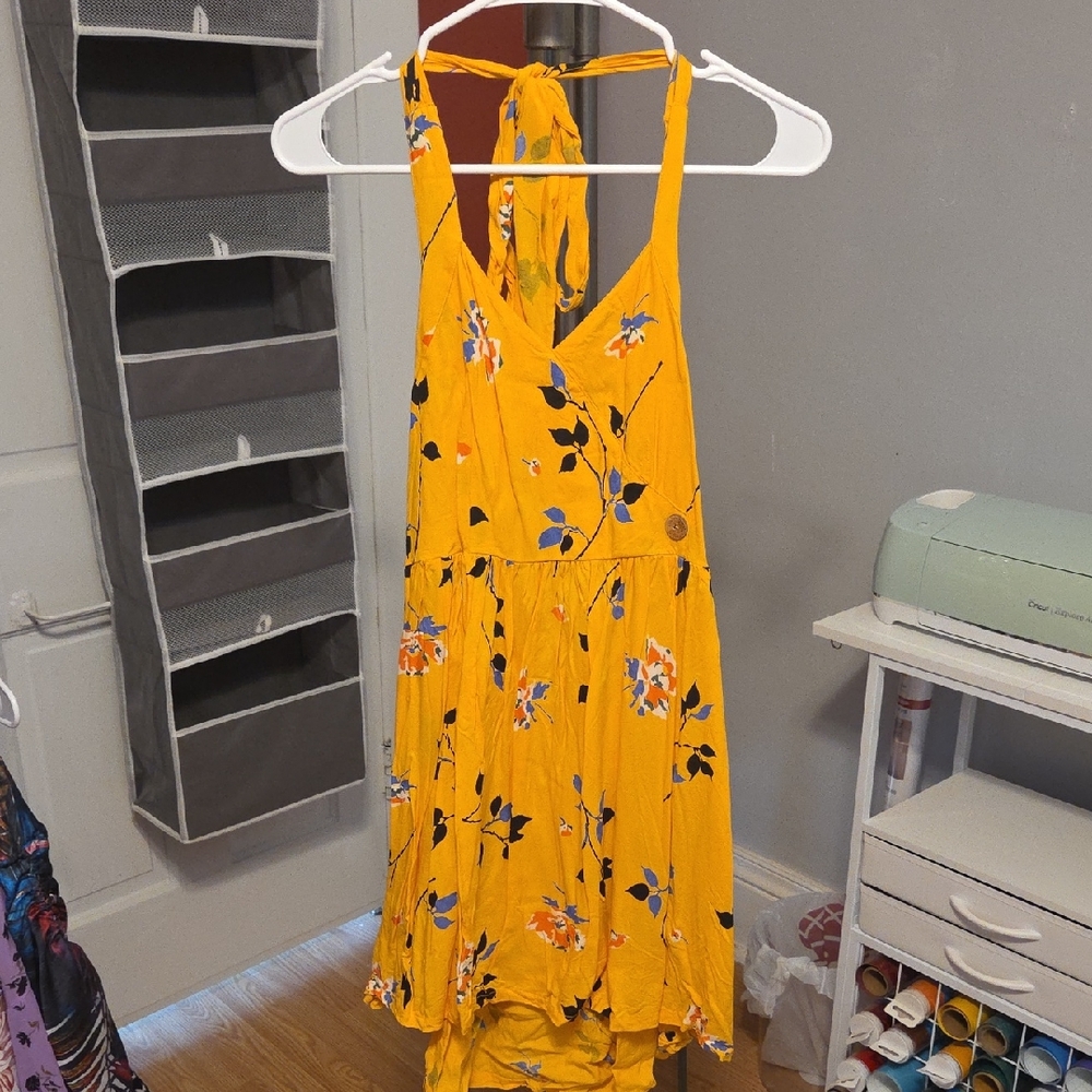 Urban Outfitters Yellow Floral High Low Dress